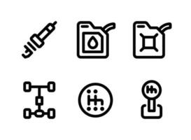semplice set di icone di linea del vettore di servizio auto