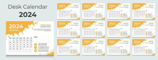 scrivania calendario 2024 vettore