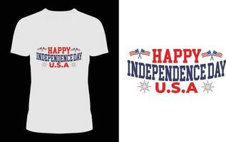 contento indipendenza giorno Stati Uniti d'America t camicia design vettore