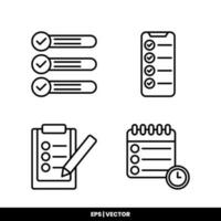 vettore icona clipboard. compito linea icona simbolo vettore illustrazione