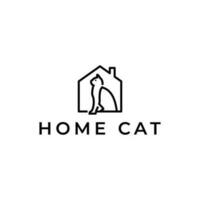 Casa gatto logo design vettore