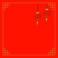 Cinese stile sfondo, rosso sfondo con rosso lampade vettore