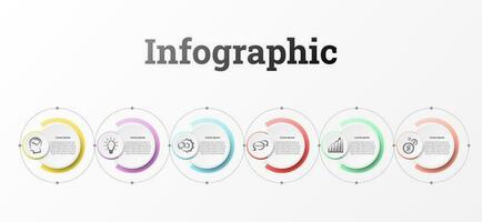 Infografica Usato per dettagliato rapporti di tutti 6 temi. vettore