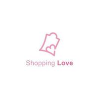 shopping consegna logo semplice illustrazione, rosa amore shopping Borsa vettore