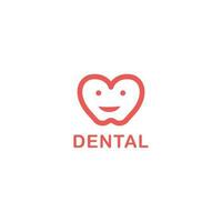 amore dentale linea semplice logo. vettore