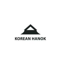 hanok coreano tradizionale Casa logo icona illustrazione design vettore