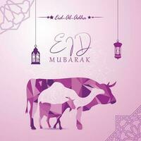 festivo saluti eid al adha mubarak sociale media bandiera modello vettore