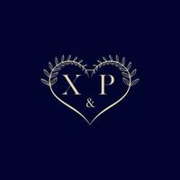 xp floreale amore forma nozze iniziale logo vettore