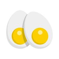 uovo nel conchiglia vettore illustrazione, isolato su bianca sfondo, bianca e giallo bollito uovo, biologico cibo