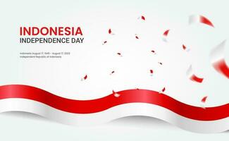 contento indonesiano indipendenza giorno. Indonesia indipendenza celebrazione bandiera design vettore