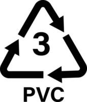 plastica raccolta differenziata simbolo pvc 3 vettore illustrazione. plastica raccolta differenziata codice pvc 3 .