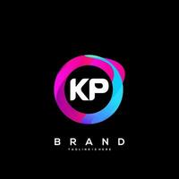 lettera kp pendenza colore logo vettore design