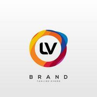 lettera lv pendenza colore logo vettore design