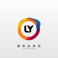 lettera LY pendenza colore logo vettore design