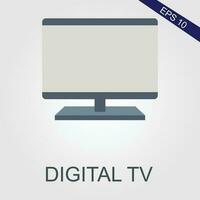 digitale tv piatto icone eps file vettore