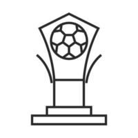 icona di stile della linea del torneo di sport ricreativi della lega del premio del trofeo della partita di calcio vettore