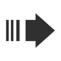 icona relativa alla direzione della freccia orientamento puntato a destra stile silhouette vettore
