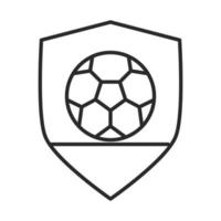 calcio gioco palla scudo insegne club league sport ricreativi torneo icona stile linea vettore