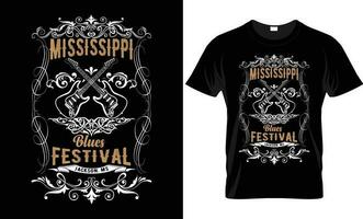 Mississippi blues Festival unico t camicia design. vettore t camicia design.