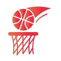 pallacanestro gioco palla tiro ricreazione sport icona stile gradiente vettore