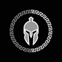 scudo e casco di il spartano guerriero simbolo, spartano casco logo vettore illustrazione