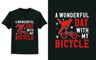un' meraviglioso giorno con mio bicicletta. bmx bicicletta maglietta disegno, bicicletta maglietta disegno, bicicletta camicia disegno, t camicie design. vettore