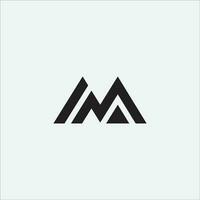 m lettera montagna logo design vettore modello.