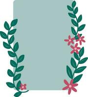 carino telaio con fiori e foglie isolato icona vettore illustrazione design
