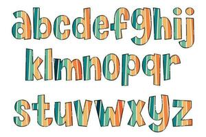 adorabile fatto a mano Groovy arcobaleno font impostato vettore