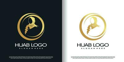 hijab logo con creativo stile concetto premio vettore