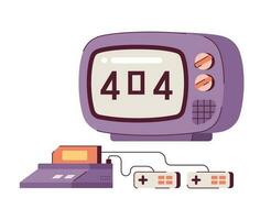 tv schermo e consolle per video Giochi errore 404 veloce Messaggio. passatempo attività. vuoto stato ui design. pagina non trovato apparire cartone animato Immagine. vettore piatto illustrazione concetto su bianca sfondo