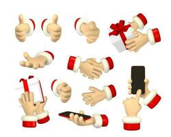 cartone animato personaggio mano Spettacoli dito gesti. 3d rendere Santa mani. vettore illustrazione