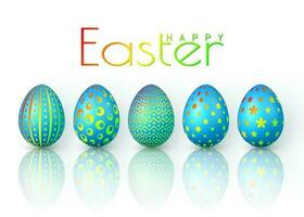 contento Pasqua. colore Pasqua uova su bianca sfondo. vettore illustrazione