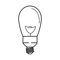 lampadina elettrica lampada rotonda eco idea metafora isolato stile linea icona vettore