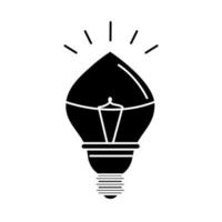 lampada luminosa lampadina elettrica eco idea metafora isolato icona silhouette style vettore