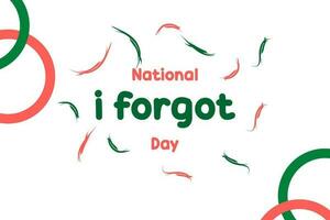 nazionale io dimenticato giorno nazionale io dimenticato giorno vettore