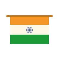 felice giorno dell'indipendenza bandiera dell'india tradizionale ciondolo icona di stile piatto vettore