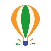 felice giorno dell'indipendenza india mongolfiera con icona di stile piatto bandiera vettore