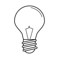lampadina elettrica lampada rotonda eco idea metafora isolato stile linea icona vettore
