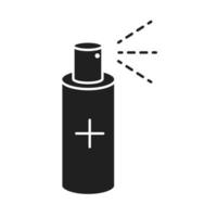pulizia disinfezione alcool flacone spray dispenser prevenzione coronavirus prodotti igienizzanti icona stile silhouette