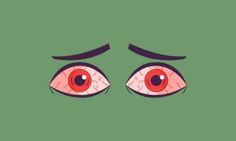 rosso occhi cartone animato vettore piatto design