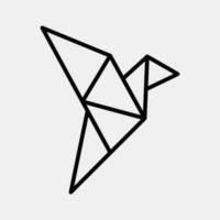 icona origami uccello. Giappone elementi. icone nel linea stile. bene per stampe, manifesti, logo, annuncio, infografica, eccetera. vettore