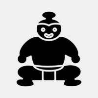 icona sumo. Giappone elementi. icone nel glifo stile. bene per stampe, manifesti, logo, annuncio, infografica, eccetera. vettore
