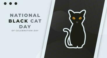 nazionale nero gatto giorno celebrazione vettore design illustrazione per sfondo, manifesto, striscione, pubblicità, saluto carta