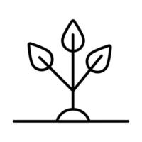 crescita dell'icona di stile della linea della pianta seminata vettore
