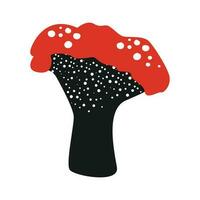 cartone animato fungo azione illustrazione. rosso e bianca fungo con un' bianca sfondo azione illustrazione vettore