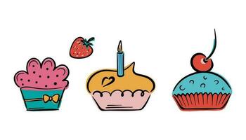 delizioso cupcake. disegno dell'illustrazione di vettore del dessert