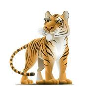 cartone animato tigre. vettore illustrazione di un' tigre con grave espressione di il grugno quello è raffigurato nel un' cartone animato stile.