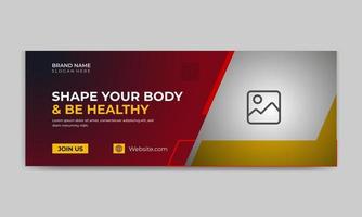 banner web e design di copertina per palestra e fitness vettore