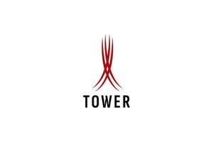 Torre logo vettore icona illustrazione